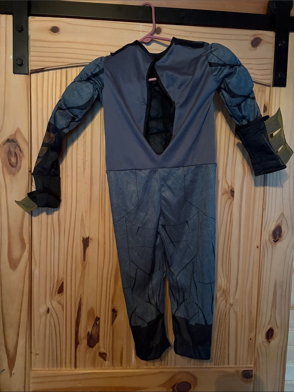 Kids Black Batman Padded Superhero Halloween Costume with Printed Armor. No mask